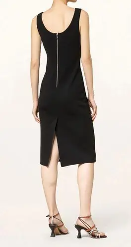 Max Mara Onagro Black Wool Blend Midi Dress Size S FLAW