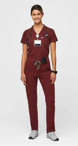 FIGS NWT High Waisted Yola Skinny Scrub Pants - XSP - Burgundy