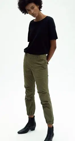 Nili Lotan Cropped French Military Pant In Camo Army Green