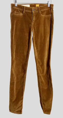 Pilcro and the Letterpress Anthropologie Brown Fit Serig Velvet Skinny Pants 26