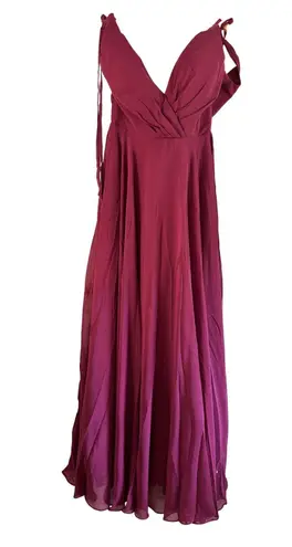 Chiffon Maxi Dress Formal Gown Bridesmaid Dress Sleeveless Purple Size 6