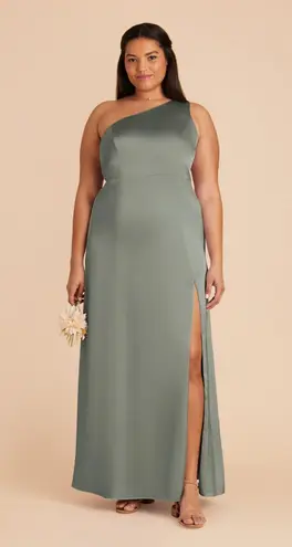 Birdy Grey Kira Satin Dress Size 1X Sea Glass NWT Bridesmaid Wedding Gown Formal
