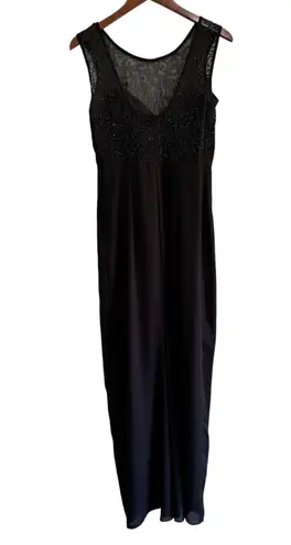 Susan Roselli Maxi Dress Size 6 Black Sleeveless Evening Party Gown