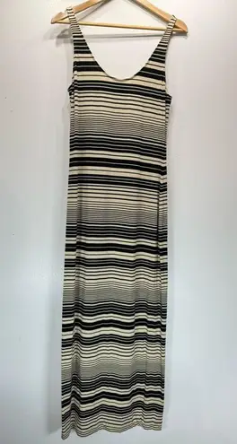 Moda NEW  International Beige & Black Gradient Stripe Sleeveless Maxi Dress L