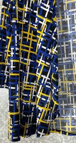 Kasper Blue & Yellow Plaid Lightweight Shrug Blazer - Size Small - 3/4 Sleeve