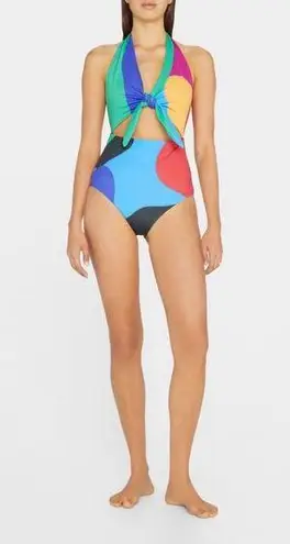 Mara Hoffman NWT Wisteria Maddy Cutout Halter One-Piece sz L