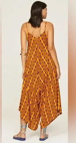 RTR KahindoKano Jumpsuit Orange/Mustard Wide Leg Sz XL 1 pc boho print Orange