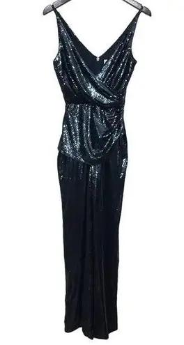 Dress the Population Sam Sequin Jumpsuit In Navy Night Sky Women’s Size XS