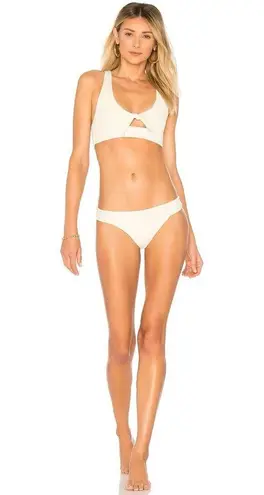 l*space White Tara Ribbed Bikini Top