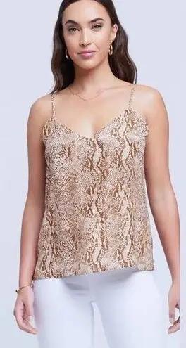 L'Agence L’agence Jane Brown Silk Snake Print Spaghetti Strap Top Women’s Large NWOT