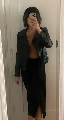 Black Genuine leather moto jacket