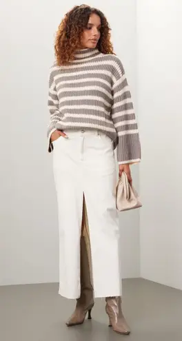 DL1961 Off-White Front Button Front Slit Middle Asra Ecru Maxi Skirt Size 27