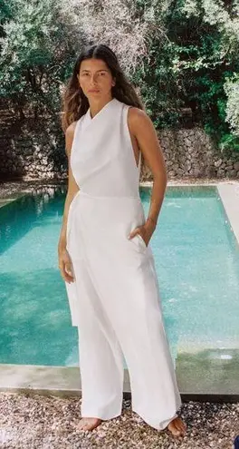 ZARA jumpsuit white romper kaftan