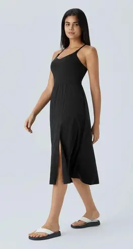 Halara Everyday Midi Soft Sleek Airy Stretch Breathable Casual Dress Black M