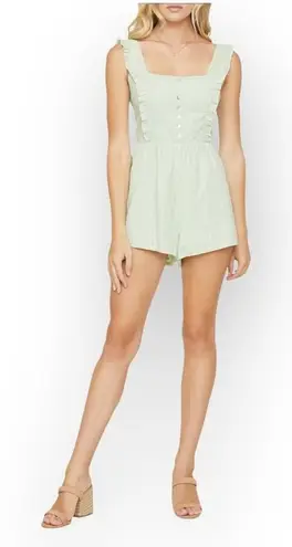 Lost + Wander Springtime Romper Women's Large Sage Green Sleeveless Ruffle NWT