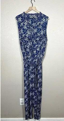 Soft Surroundings Nahla Blue & White Print Sleeveless Jumpsuit Pockets Size 2X - Image 2