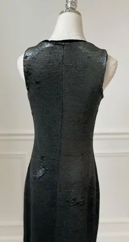 Julia Jordan Murky Green Black Mesh Cutout Sequin Sheath Dress S