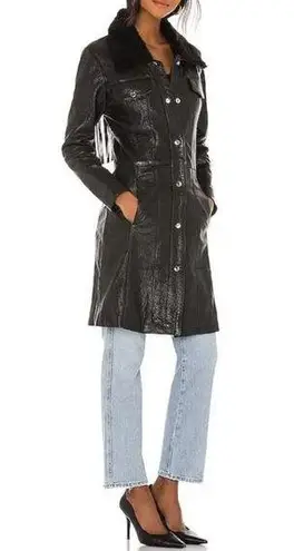 Understated Leather  Thunderbird Shearling Coat Black Lamb Leather & Shearling