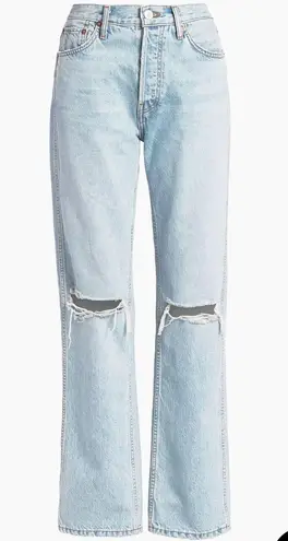 RE/DONE High-Rise Ripped-Knee Loose Jeans