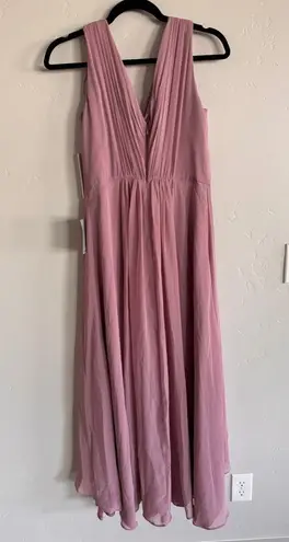 Eliza J Pleated Embellished High-Low Gown rose pink size 6 NWT