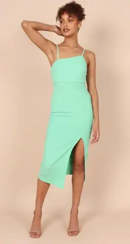 Petal and Pup  Zahra Green Midi Side Slit Dress 8