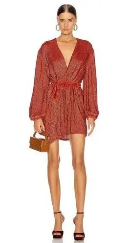 Retrofete Gabrielle Robe Sequin Dress in Burnt Orange Size Small