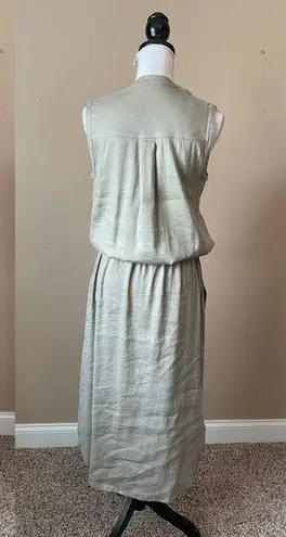 Vince  | Taupe Sleeveless Button Down Midi Dress Sz XS