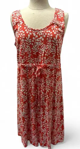 Natural Reflections White and Orange Sleeveless Sundress