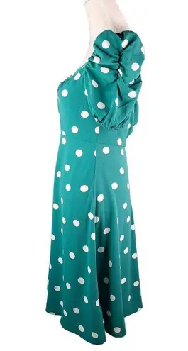 Cupshe  Zoey Polka Dot Puff Sleeve Midi Dress XS New