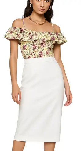 NWT No Comment Off Shoulder Ruffle Floral Blouse Yellow 3XL Cottagecore Garden Yellow Size undefined