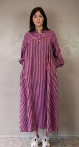 11.11 Eleven Eleven Mangala Striped Dress Pinkwood Purple Sz S Pink