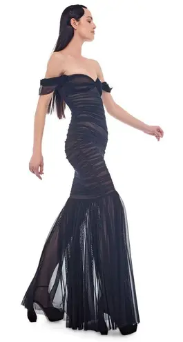 Norma Kamali NWT WALTER FISHTAIL GOWN COLOR: BLACK MESH Size XL/42