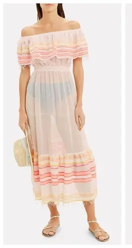 Lemlem Eskedar Off-The-Shoulder Striped Midi Dress