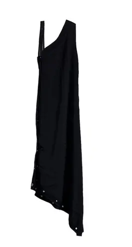 Just Cavalli NEW  Asymmetric Draped Midi Dress size 46 IT Black