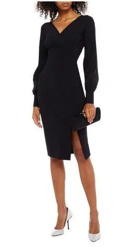 Chiara Boni La Petite Robe Iza Black Dress NEW Size 14 Long Sleeve Formal