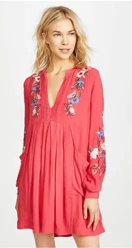 Free People  Mia Gauze Embroidered Mini Dress Size XS