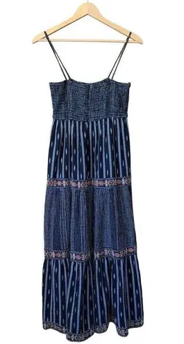 ZARA Bead and Embroidered Strappy Tiered Midi Dress Black Size S