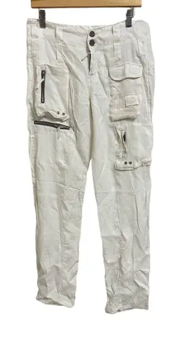 Johnny Was Pete & Greta Tyla Belted Cargo Pants white size 8 NEW - Image 1