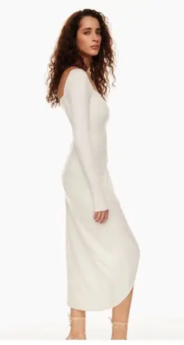 NWT ARITZIA WILFRED Saturn Long Sleeve Wrap Midi Dress in Frozen Grey Si… Size XL