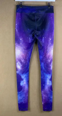 Galaxy Print Leggings Women's Athletic Yoga Pants Running Celestial Stars Small Purple