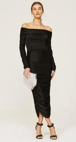 Bronx and Banco Amara Midi Dress Black Womens 8 Large