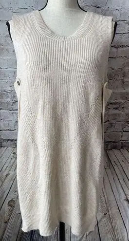 Kerisma  Pullover Womens Sweater Vest Beige Buttons M/L