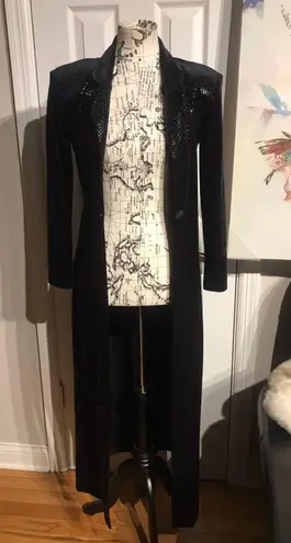 Laura Ashley Vintage Flora Ashley Velvet Snake Embossed Print Oversized Blazer Coat