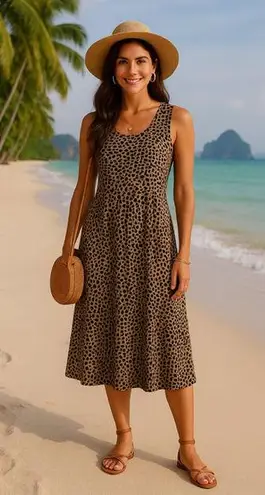 Old Navy  Tank Midi Dress Cheetah Leopard Animal Print Spring Summer Y2K Boho S - Image 2