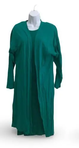 Modular Knits Dress & Cardigan Set Green