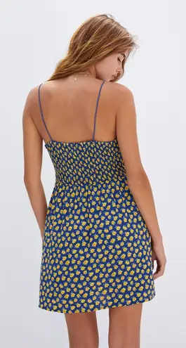 PacSun Blue Printed Sunflower Dress