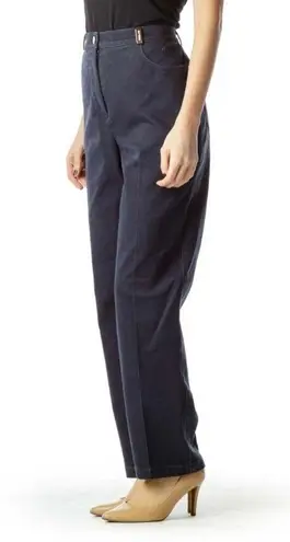 St. John  Sport Blue Gray Wide Leg Pants Minimalist Classic Career Wear Size 6