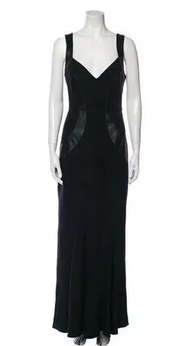 Monique Lhuillier ML Evening Black Lace Mermaid Full Length Gown Size 10