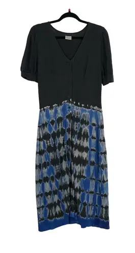 People of Leisure Women's Black & Blue Tie Dye Short Sleeve A