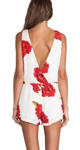 Winston White Ryder Mojave rose floral romper ruffle hem shorts